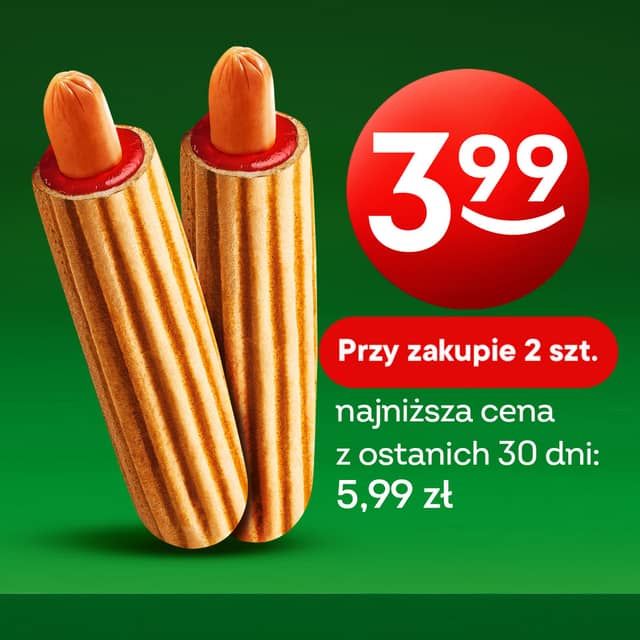 HOT DOG za 3,99/szt przy zakupie 2 sztuk!